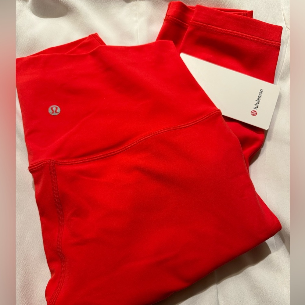 NEW Love Red Lululemon Align 25” High Rise. Comes w/lulu bag. Sold Out Online♥️